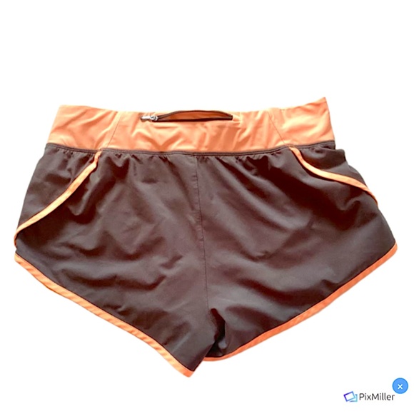Under Armour Womens Grey and Orange Shorts with Zip Pocket, L - Picture 2 of 7